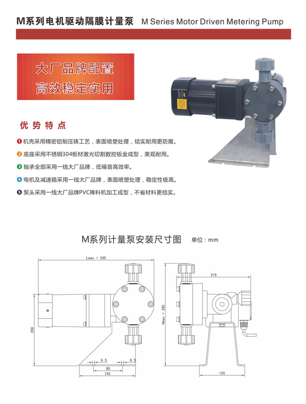 M系列电机驱动隔膜计量泵